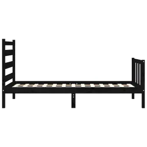 Berkfield Bed Frame with Headboard Black 100x200 cm Solid Wood