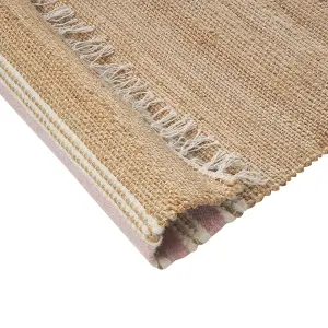 Jute Area Rug 160 x 230 cm Beige and Pastel Pink MIRZA