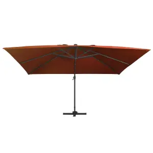 Berkfield Cantilever Umbrella with LED Lights Terracotta 400x300 cm