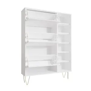 MONACO 3 DRAWER SHOE CABINET IN WHITE