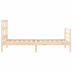 Berkfield Bed Frame with Headboard 90x200 cm Solid Wood