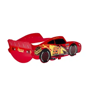 Disney Cars Lightning McQueen Toddler Bed: Sturdy Engineered Wood Construction, Fits 140cm x 70cm Mattress (Mattress not included)