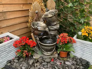 Metal Pouring Jugs Traditional Solar Water Feature