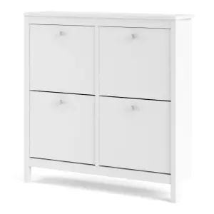 Madrid Shoe cabinet 4 Compartments in White