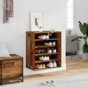 Berkfield Shoe Cabinet Old Wood 60x35x70 cm Engineered Wood