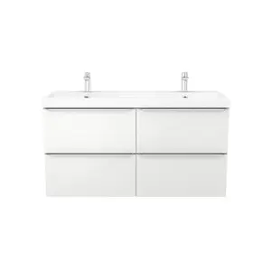 GoodHome Imandra White Wall-mounted Vanity unit & basin set - Includes Mila basin (W)1204mm