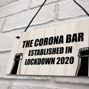 Funny Bar Sign For Garden Man Cave Home Bar Lockdown Corona Bar Gift