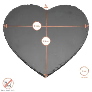 Argon Tableware - Heart Slate Placemats - 25cm - Pack of 6