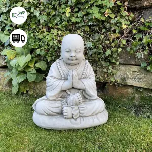 Small Monk on a cushion Garden Ornament