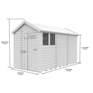 DIY Sheds 6x12 Apex Shed - Double Door With Windows