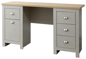 GFW Lancaster 4 Drawer Study Desk Grey