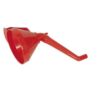 Sealey 160mm Funnel With Fixed Offset Spout & Filter - Polyethylene F16