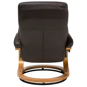 Massage Chair with Footstool FORCE Faux Leather Dark Brown