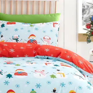 Christmas Snowman Easy Care Duvet Cover Set