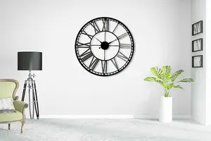 70cm x 70cm Industrial Iron Clock