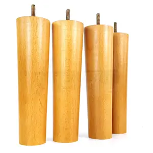 TURNED WOOD LEGS OAK 230mm HIGH SET OF 4 REPLACEMENT FURNITURE BUN FEET SETTEE CHAIRS SOFAS FOOTSTOOLS M10 PKC148