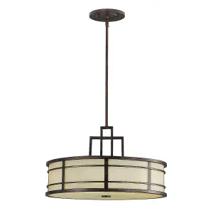 Elstead Fusion 3 Light Ceiling Pendant Bronze, E27