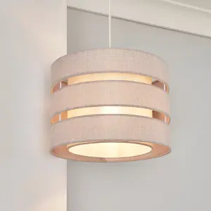 Inlight Light Grey Woven effect Slubby Light shade (D)28cm