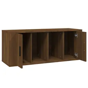 Berkfield TV Cabinet Brown Oak 100x35x40 cm Engineered Wood