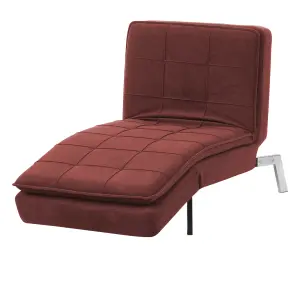 Fabric Chaise Lounge Red LOIRET