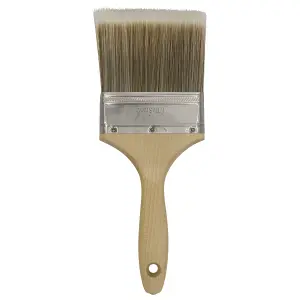 Sealey Wooden Handle Paint Brush 100mm Stainless Steel Multipurpose SPBS100W