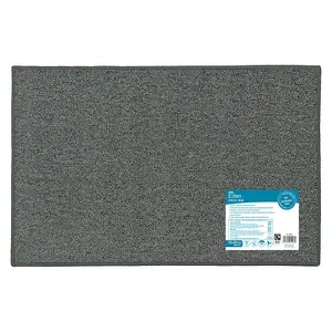 JVL Eden Machine Washable Latex Backed Doormat, 50x80cm,Grey