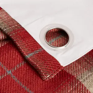 Carnoustie Red Checked Eyelet Blackout Curtains