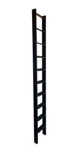 Mezzanine timber ladder black 12 tread