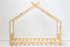 Kids Canopy House Bed Frame Solid Pine - Single 3ft