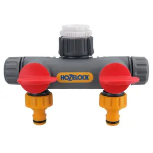 Hozelock 2 Way Tap Multi Hose Pipe Connector Watering Garden Yard & Fittings