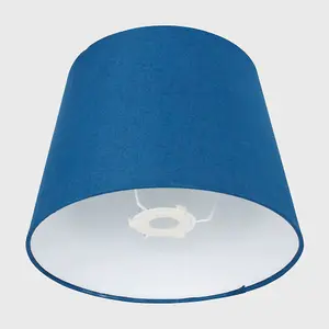 ValueLights Aspen Modern Small Tapered Table Floor Lamp Light Shade with Blue Fabric Finish