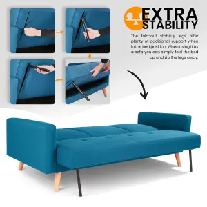 Narvik 3 Seater Click Clack Sofa Bed - Blue