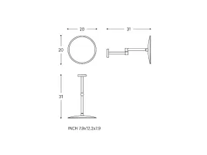 Cosmic Wall Magnifying Mirror Matte Black Architect Sp (X5)