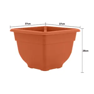 Wham Bell Pot 4x37cm Square Recycled Plastic Planter Terracotta