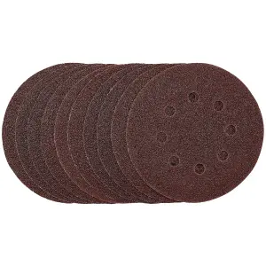 Draper  Punched Sanding Discs, 125mm, Hook & Loop, 40 Grit, (Pack of 10) 54392