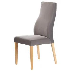 Feodosiy Upholstered Dining Chair (Set of 2) Dark Grey / Beech