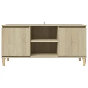 vidaXL TV Cabinet with Solid Wood Legs Sonoma Oak 103.5x35x50 cm