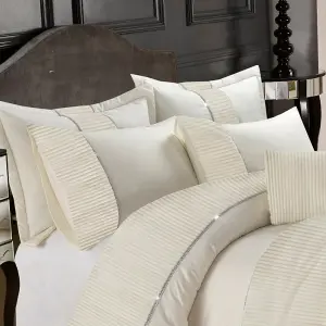 Leona Cream  Double Duvet Cover Set