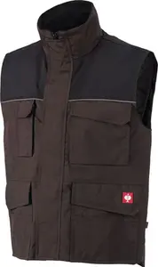 Work Bodywarmer Workwear E.S.Image M Brown/Black Strauss Work Clothes