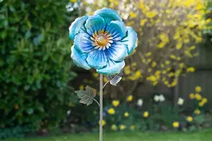 Poppy Garden Ornament - Steel - Blue