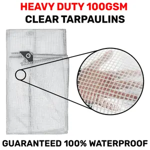 waterproof clear reinforced tarpaulin/builders tarp/camping ground sheet  cover up (1.5m x 2m)