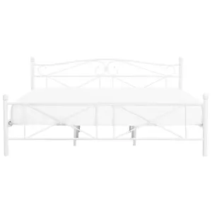 Metal EU Super King Size Bed White RODEZ