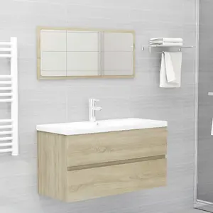 Berkfield Sink Cabinet with Built-in Basin Sonoma Oak Engineered Wood