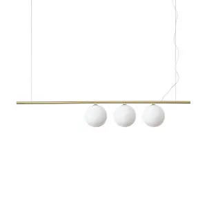 Luminosa PERLINE 3 Light Bar Pendant Ceiling Light Brass