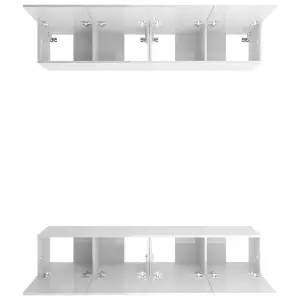 Berkfield TV Cabinets 4 pcs High Gloss White 80x30x30 cm Engineered Wood