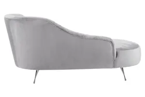 Interiors by Premier Rene Grey Velvet Chaise Longue