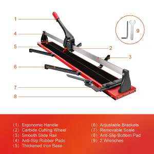 Costway Manual Tile Cutter Precision Ceramic Porcelain Cutting Machine Sharp Blade 16mm