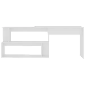 Berkfield Corner Desk White 200x50x76 cm Engineered Wood