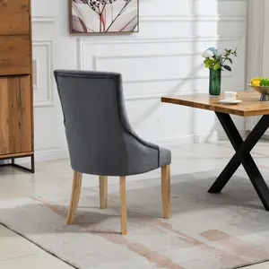 Ravenna Velvet Dining Chairs - Set of 2 - Grey