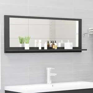 Dorlene Framed Wall Mounted Bathroom Mirror Grey / 40 cm